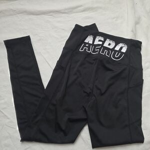 Aeropostale Black Leggings with Bold Logo